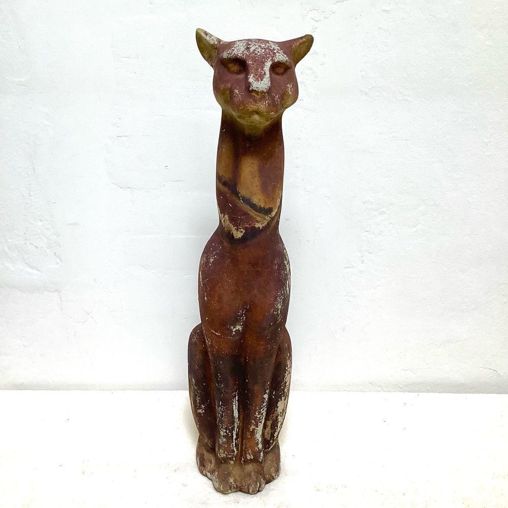 Extra Talk Stone Lynx Cat Sculpture 17” Tall